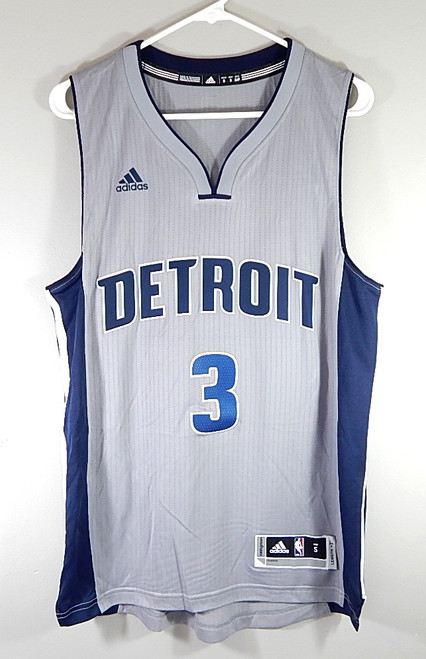 Detroit Pistons Stanley Johnson #3 Chrome Adidas Swingman Basketball Jersey S