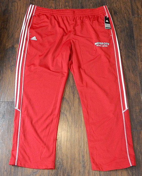 Detroit Pistons Motor City Adidas Basketball Warm Up Pants Size XXXXL Red New