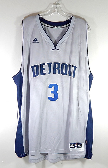 Detroit Pistons Stanley Johnson #3 Chrome Adidas Swingman Basketball Jersey XXL