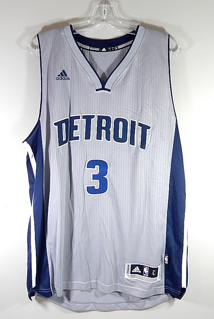 Detroit Pistons Stanley Johnson #3 Chrome Adidas Swingman Basketball Jersey L