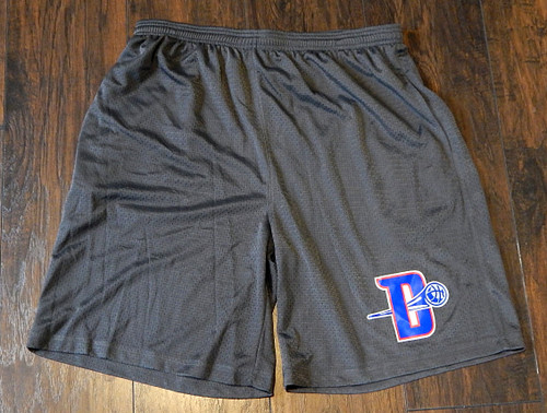Detroit Pistons Graphite Icon Elbowgrease Basketball Shorts Adult XL Gray New