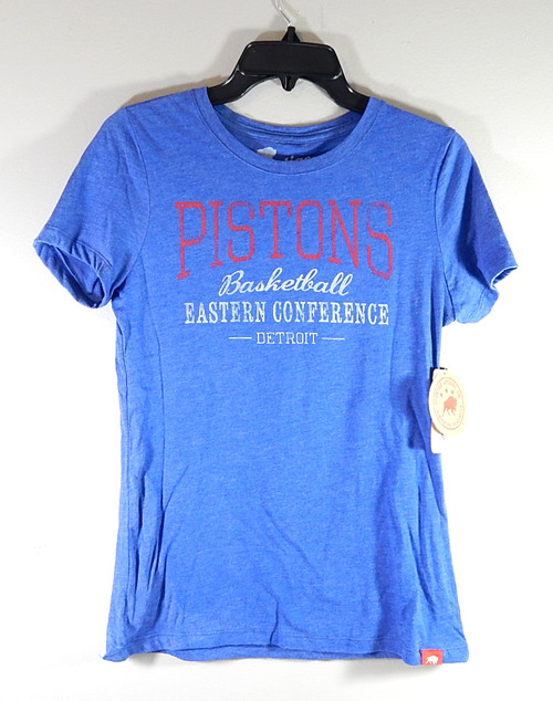 Detroit Pistons Basketball Sportiqe Ladies Shirt Size XL Heather Royal Blue New