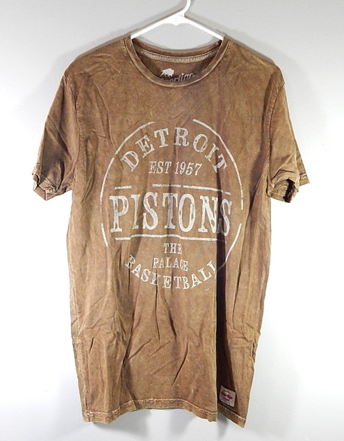 Detroit Pistons Basketball Est 1957 The Palace Shirt Medium Brown Tie-Dye New