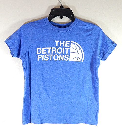 Detroit Pistons Logo The Michigan Outfitter Shirt Youth L Heather Blue New