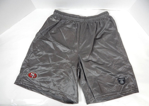 2005 Mens San Francisco 49ers Team Apparel Team Issued Graphite Shorts Reebok L