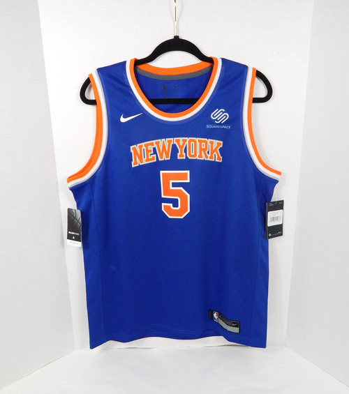 2021-22 Youth NY Knicks Immanuel Quickley #5 Square Space Jersey Blue Nike XL