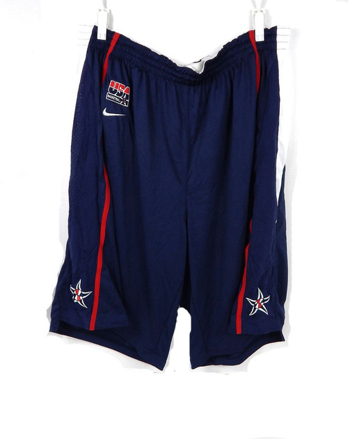 2006 Mens Team USA Game Team Issued Basketball Navy Shorts Nike 50+2 Length
