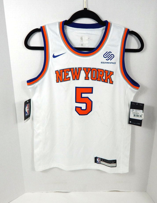 2019-20 Youth Knicks Immanuel Quickley #5 Swingman Square Space W Jersey Nike M