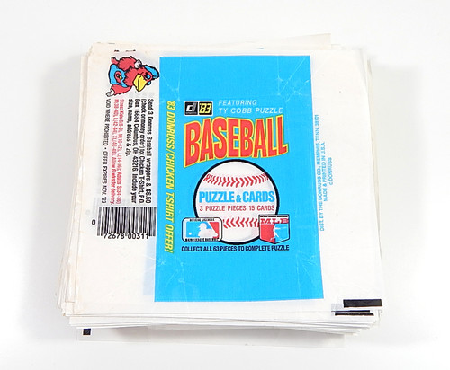Lot of (100) 1983 Donruss Baseball Empty Wax Pack Wrappers
