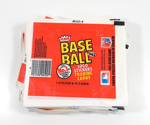 Lot of (100) 1982 Fleer Baseball Empty Wax Pack Wrappers