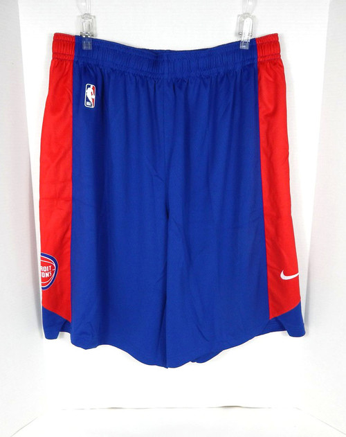 2018-19 Mens Detroit Pistons Team Issue Blue Game Shorts Summer League Nike 2XLT