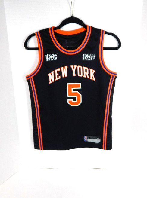 2021-22 Youth New York Knicks Immanuel Quickley #5 Swingman Black Jersey Nike M