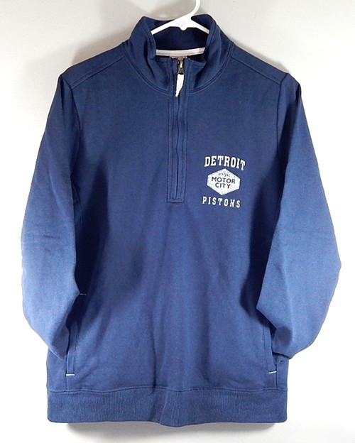 Detroit Pistons Motor City Gear For Sports Half Zip Sweatshirt Ladies M Navy New
