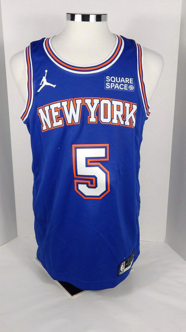 2020-21 Mens New York Knicks Immanuel Quickley #5 Swingman Blue Jersey Jordan 48