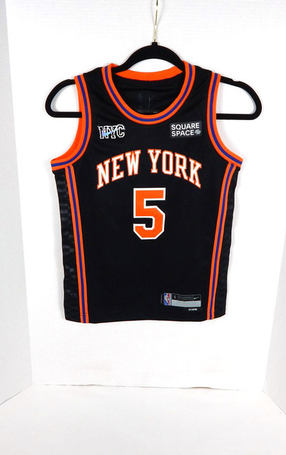 2021-22 Youth New York Knicks Immanuel Quickley #5 Swingman Black Jersey Nike S