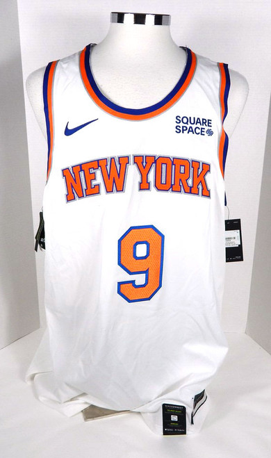 2021-22 Mens New York Knicks RJ Barrett #9 Authentic White Jersey Nike Size 56