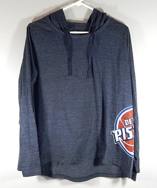 Detroit Pistons Side Logo Gear For Sports Womens Hoodie Shirt Large Black New
