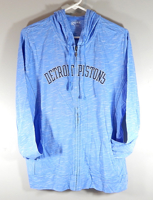 Detroit Pistons Script Logo Gear For Sports Womens Hoodie Shirt Small Blue New