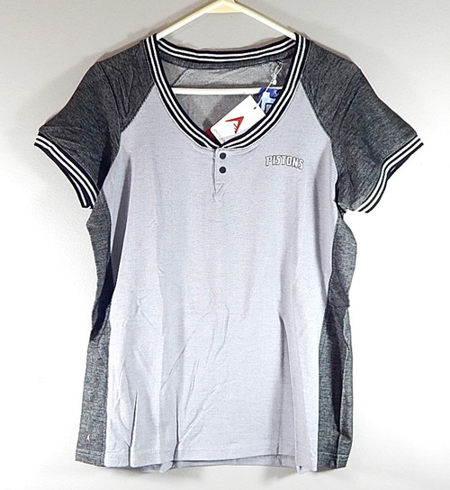 Detroit Pistons Quick NBA For Her Antigua Ladies Shirt Size XXL Black Gray New