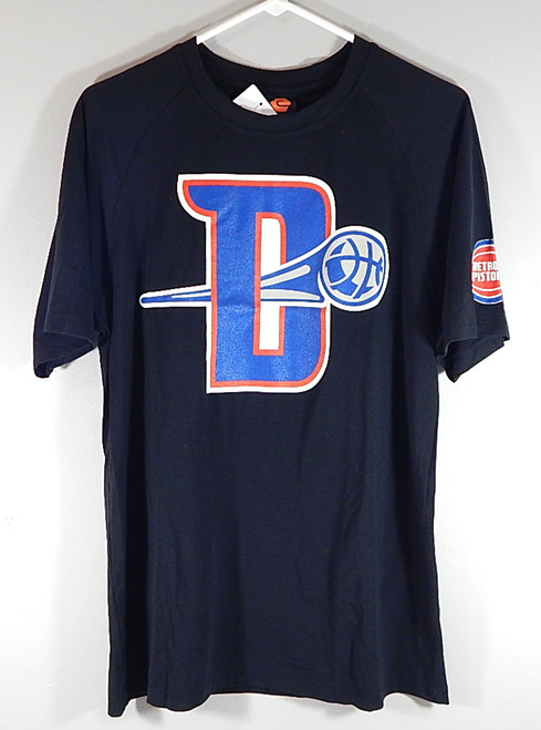 Detroit Pistons Varsity Logo Shirt Elbowgrease Athletics Adult Small Black New