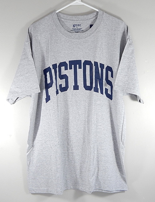 Detroit Pistons Script Logo Gear For Sports T-Shirt Heather Gray New Adult Small