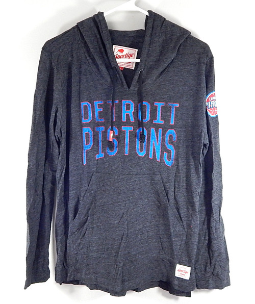 Detroit Pistons Laid Back Sportiqe Pullover Hoodie Sweatshirt Womens XL Black