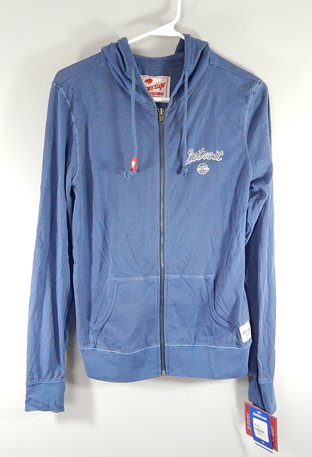 Detroit Pistons Laid Back Sportiqe Hoodie Sweatshirt Womens Small Blue New