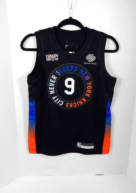 2020 Youth New York Knicks RJ Barrett #9 Swingman City Black Jersey Nike M