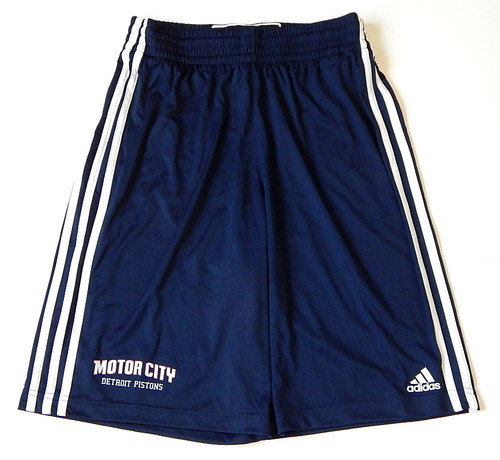 Detroit Pistons Motor City Adidas Climalite Basketball Shorts Adult Small Blue