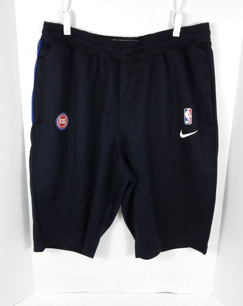 2021-22 Mens Detroit Pistons Team Issued Travel Black Basketball Shorts Nike 2XL