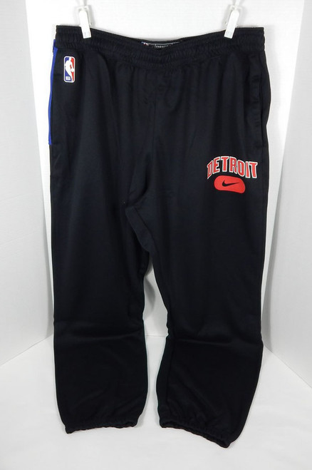 2021-22 Mens Detroit Pistons Team Issued Travel Black Basketball Pants Nike 3XLT