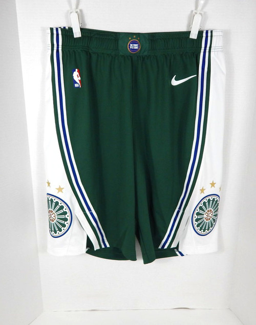 2022-23 Mens Detroit Pisons Game Issued St Cecilia Green Shorts Nike 40