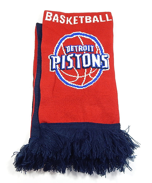 Detroit Pistons Basketball Logo Knit Winter Scarf Blue Red New