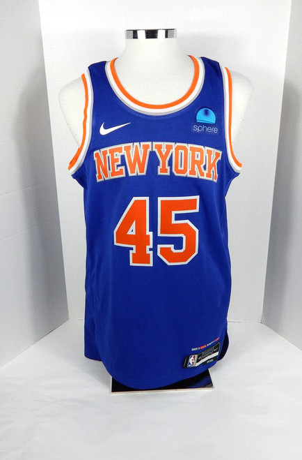 2023 Mens New York Knicks Jericho Sims #45 Swingman Blue Jersey Nike 48