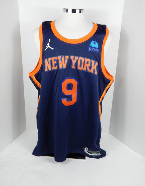2022-23 Mens New York Knicks RJ Barrett #9 Swingman Navy Jersey Nike 56