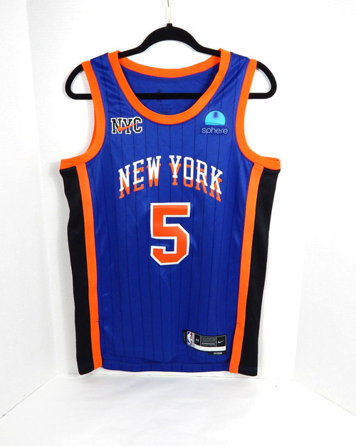 2022-23 Mens New York Knicks Immanuel Quickley #5 Swingman Blue Jersey Nike 40