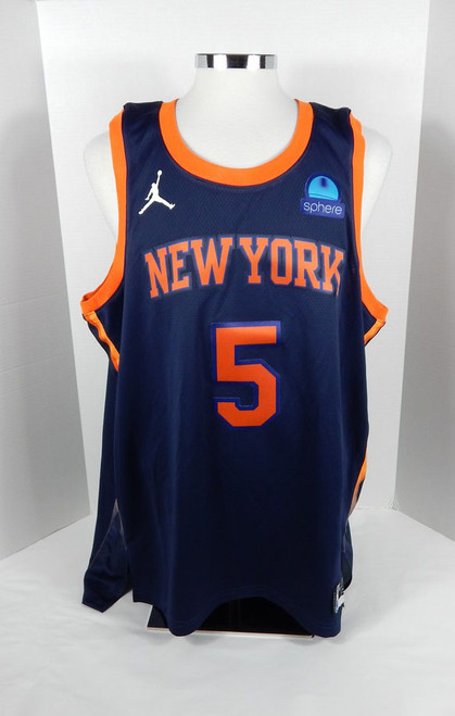 2022-23 Mens New York Knicks Immanuel Quickley #5 Swingman Navy Jersey Jordan 56