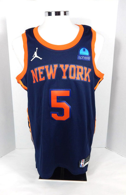 2022-23 Mens New York Knicks Immanuel Quickley #5 Swingman Navy Jersey Nike 48