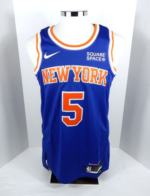 2021-22 Mens New York Knicks Immanuel Quickley #5 Swingman Blue Jersey Nike 44