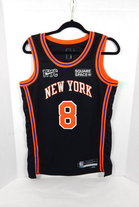 2021-22 Mens New York Knicks Kemba Walker #8 Swingman City Black Jersey Nike 40