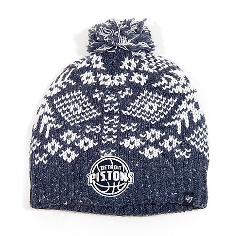 Detroit Pistons Grogie Lad '47 Brand Knit Pom Beanie Winter Hat Women's New
