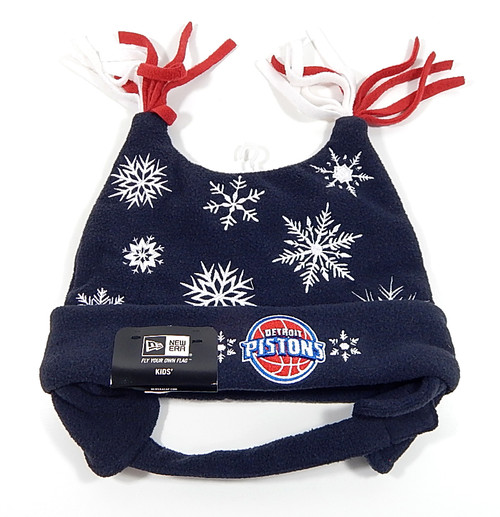 Detroit Pistons Snowflakes Logo New Era Soft Snow Kids Beanie Winter Hat