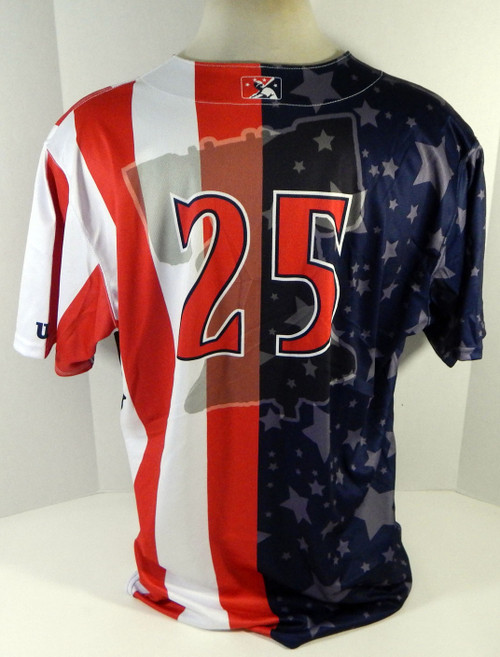 2018 Clearwater Threshers Aaron Brown #25 Game Used Navy Jersey Independence 8