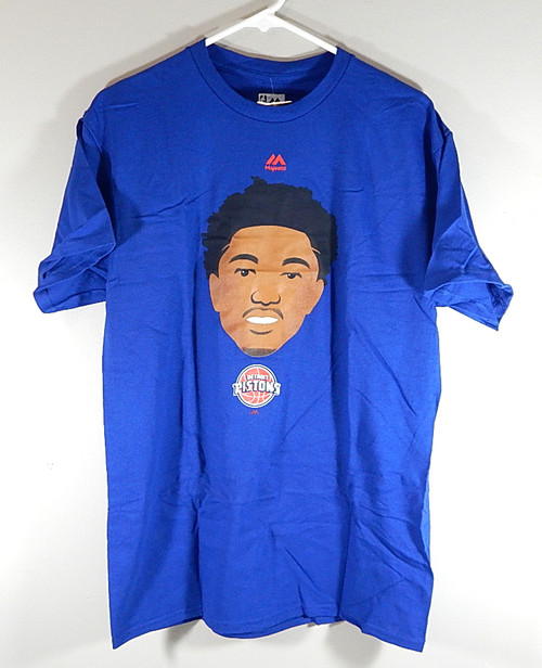 Detroit Pistons Stanley Johnson Emoji Majestic NBA Shirt Blue New Adult Large