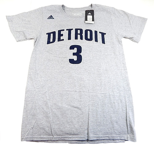 Detroit Pistons Stanley Johnson #3 Chrome Adidas Go To Tee Shirt New Adult S