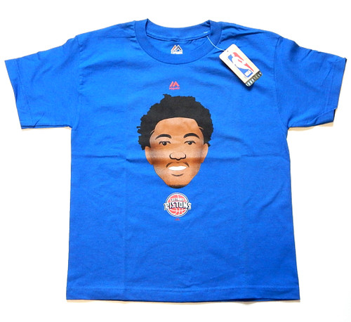Detroit Pistons Stanley Johnson Emoji Majestic NBA Shirt Blue New Youth Medium