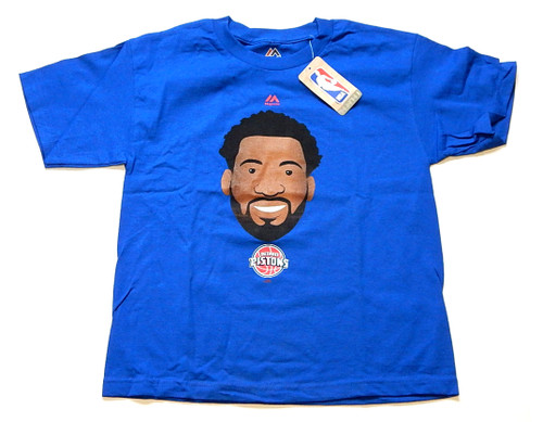 Detroit Pistons Andre Drummond Emoji Majestic NBA Shirt Blue New Youth Large