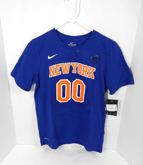 2017-18 Youth New York Knicks Enes Kanter Freedom #00 N&N Blue T-Shirt Nike L