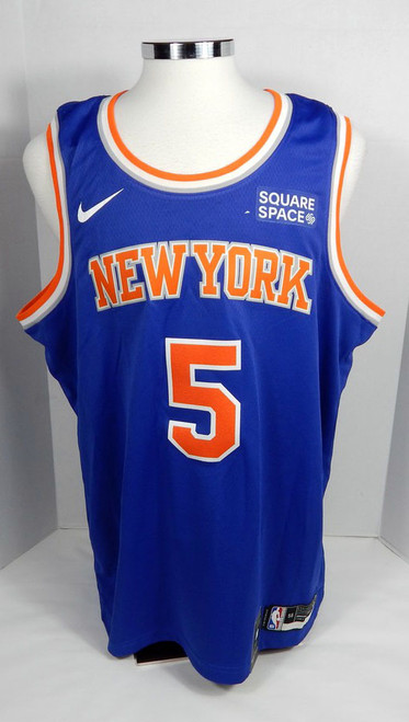 2021-22 Mens New York Knicks Immanuel Quickley #5 Swingman Blue Jersey Nike 56