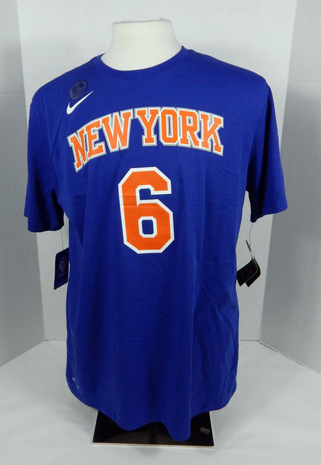 2017-18 Mens New York Knicks Kristaps Porzingis #6 N&N Blue T-Shirt Nike XL